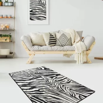 Covor de hol, Zebra , 50% TESTURA DE catifea/50% poliester, Multicolor imagine