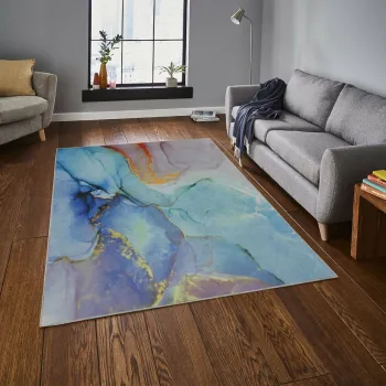 Covor, Declan, 100x150 cm, Poliester, Multicolor imagine