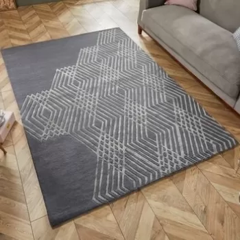 Covor Diamond Grey, Flair Rugs, 160 x 230 cm, poliester, gri imagine