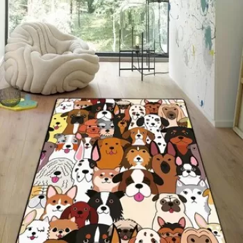 Covor, Dogs, 80x150 cm, Poliester, Multicolor imagine