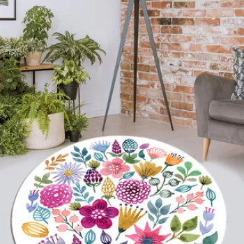 Covor, Drenaj Cap Djt 100X100, 50% TESTURA DE catifea/50% poliester, Multicolor imagine