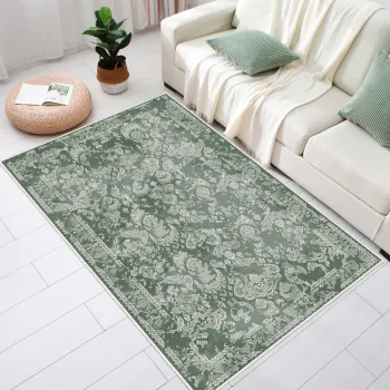 Covor, Eexfab797, 80x150 cm, Bumbac, Verde imagine