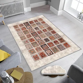 Covor, Eexfab808, 100x150 cm, Poliester, Multicolor imagine