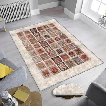 Covor, EEXFAB808, 80x120 cm, Poliester, Multicolor imagine