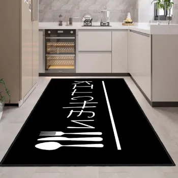 Covor, Eexfab869-Klm, 100x200 cm, Bumbac, Alb/Negru imagine