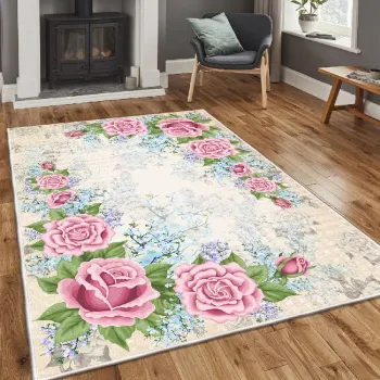 Covor, Els1809, 100x200 cm, Catifea, Multicolor imagine