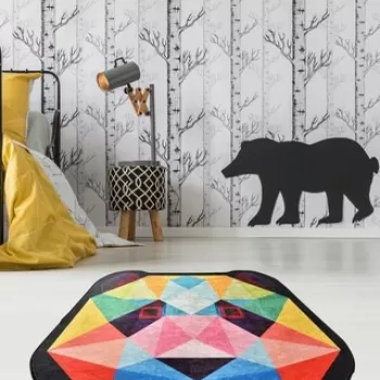 Covor, Enjoy Panda, 50% TESTURA DE catifea/50% poliester, Multicolor imagine