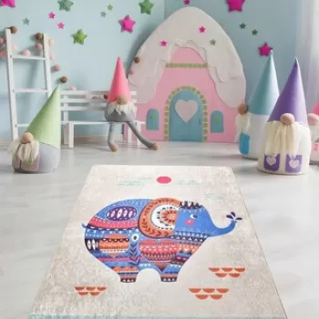 Covor, Etnic DJT Seksek, 100x160 cm, Catifea, Multicolor imagine