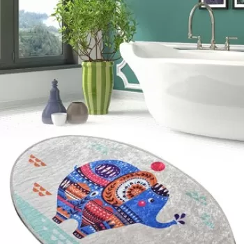 Covor, Etnic Oval DJT, 60x90 cm, Catifea, Multicolor imagine