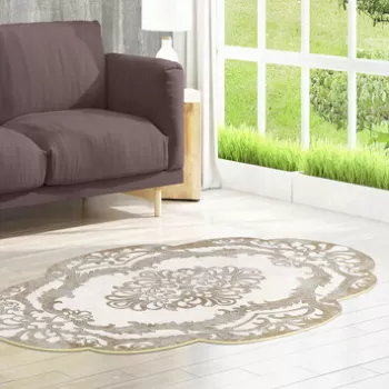 Covor, Eugene V3, 120x180 cm, Poliester, Bej / Crem / Auriu imagine