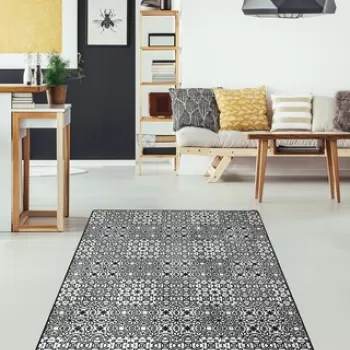 Covor, Floor Djt , 50% TESTURA DE catifea/50% poliester, Alb negru imagine