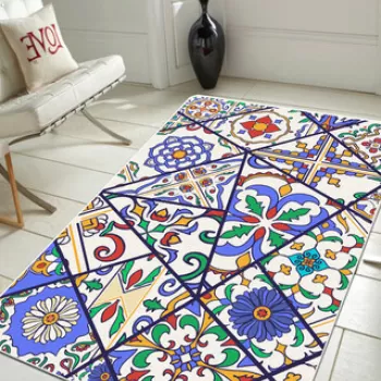 Covor, Floral Tiles Djt , 80x140 cm, 50% TESTURA DE catifea/50% poliester, Multicolor imagine