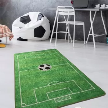 Covor, Football , 100x160 cm, Catifea, Multicolor imagine