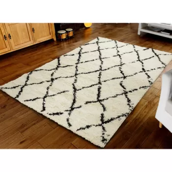 Covor, G0276M, 160x230 cm, Polipropilena, Crem/Negru imagine