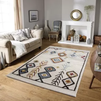 Covor, G0290, 150x230 cm, Polipropilena, Crem / Albastru imagine