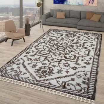 Covor, G3956, 150x230 cm, Poliester, Crem / Maro / Gri imagine