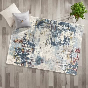 Covor, G7257 , 160x230 cm, Polipropilena, Crem / Albastru imagine