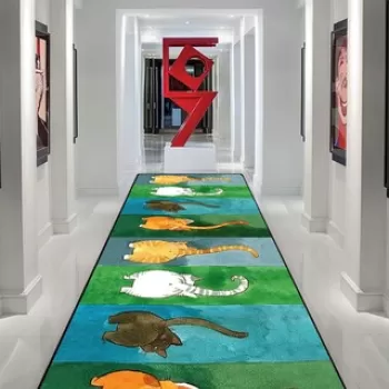 Covor, Gatto Carino, 80x150 cm, Poliester, Multicolor imagine