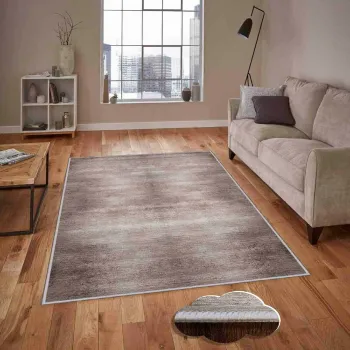 Covor, Hmnt427, 100x150 cm, Poliester, Alb / nurca imagine