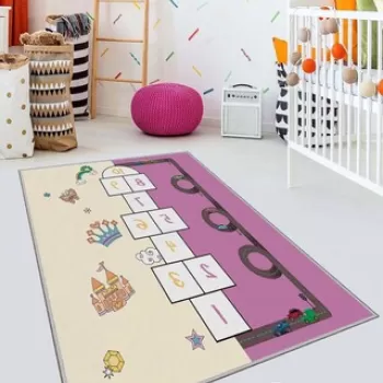 Covor, HMNT464, 80x50 cm, Poliester, Multicolor imagine