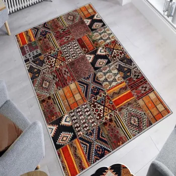 Covor, Hmnt899, 100x200 cm, Poliester, Multicolor imagine