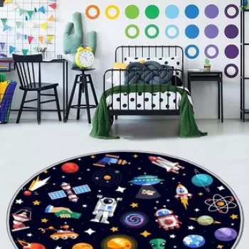 Covor, HMNT926, 160x160 cm, Poliester, Multicolor imagine