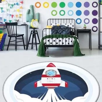 Covor, HMNT927, 180x180 cm, Poliester, Multicolor imagine