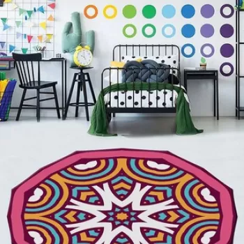 Covor, HMNT942, 80x50 cm, Poliester, Multicolor imagine