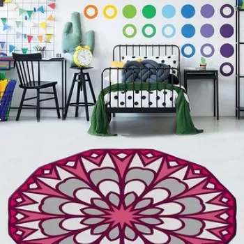 Covor, HMNT944, 80x50 cm, Poliester, Multicolor imagine