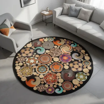 Covor, Hmnt971, Poliester, Multicolor imagine