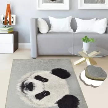 Covor, Huge Panda Djt , 50% TESTURA DE catifea/50% poliester, Gri/Negru imagine