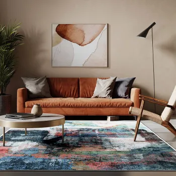Covor, Kece-Fr104, 80x300 cm, Poliester, Multicolor imagine