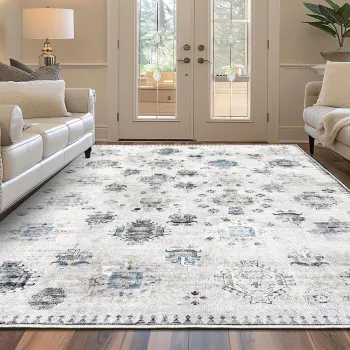 Covor, Kece-Fr110, 80x150 cm, Poliester, Alb imagine
