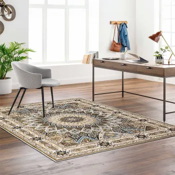Covor, Kece-Fr12, 80x150 cm, Poliester, Maro imagine