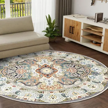 Covor, Kece-Fr23, 160x160 cm, Poliester, Multicolor imagine