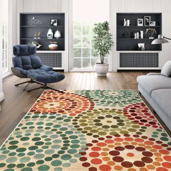 Covor, Kece-Fr92, 120x180 cm, Poliester, Verde imagine