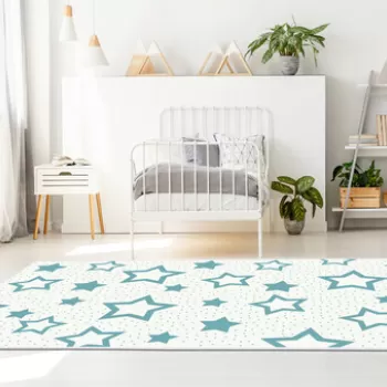 Covor, Kids-128, 120x180 cm, Poliamida, Crem / Albastru imagine