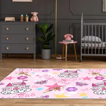 Covor, Kids-25, 100x160 cm, Poliamida, Pudra imagine