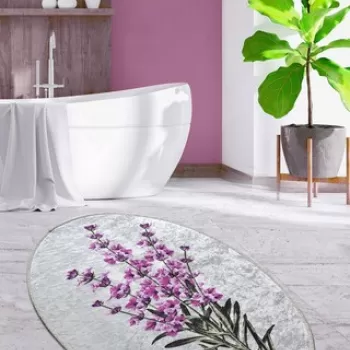 Covor, Lavender Oval DJT , 60x90 cm, Catifea, Multicolor imagine