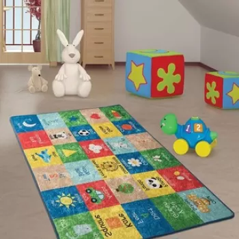 Covor, Learning , 140x190 cm, Catifea, Multicolor imagine