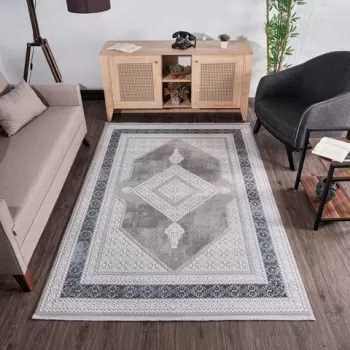 Covor, Leo 0073, 80x150 cm, Polipropilena, Albastru inchis imagine