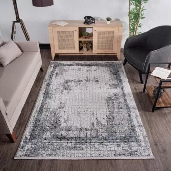 Covor, Leo 0075, 80x150 cm, Polipropilena, Albastru inchis imagine