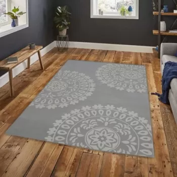 Covor Mandala Bedora,160x230 cm, 100% lana, multicolor, finisat manual imagine