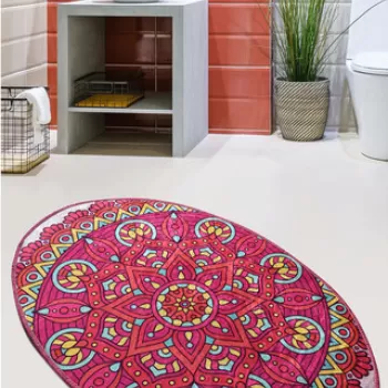 Covor, Mandala Oval DJT , 60x90 cm, Catifea, Multicolor imagine
