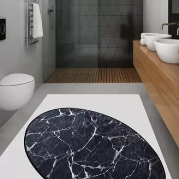 Covor, Marble Oval DJT , 60x90 cm, Catifea, Multicolor imagine