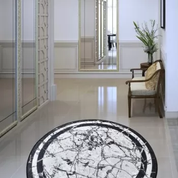 Covor, Marmor DJT , Catifea, Alb negru imagine