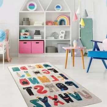 Covor, Monsters , 140x190 cm, Catifea, Multicolor imagine