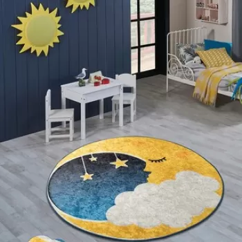 Covor, Moon , Catifea, Multicolor imagine