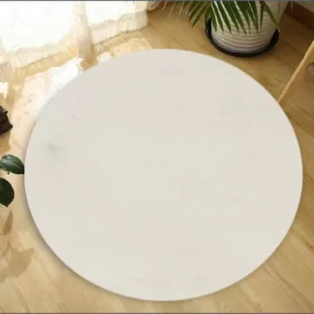 Covor, Oval Plush, Poliester, Alb imagine