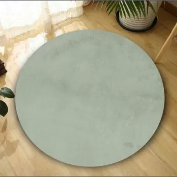 Covor, Oval Plush, Poliester, Gri deschis imagine